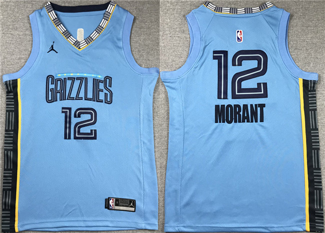 Youth Memphis Grizzlies #12 Ja Morant Blue Stitched Basketball Jersey