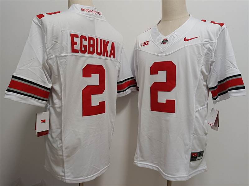 Men's Ohio State Buckeyes #2 Emeka Egbuka White F.U.S.E. Limited Stitched Jersey