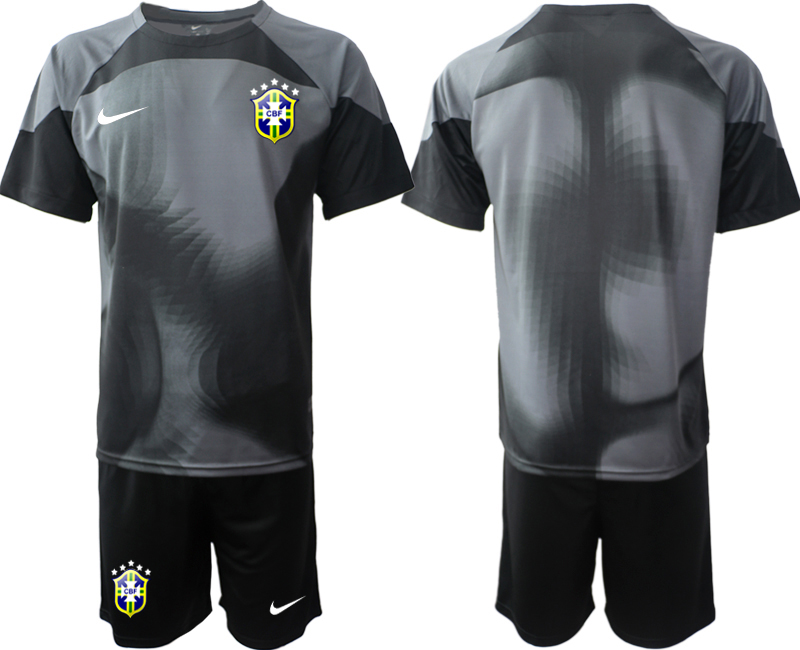 Men's Brazil Black Goalkeeper 2022 FIFA World Cup Soccer Jersey Suit