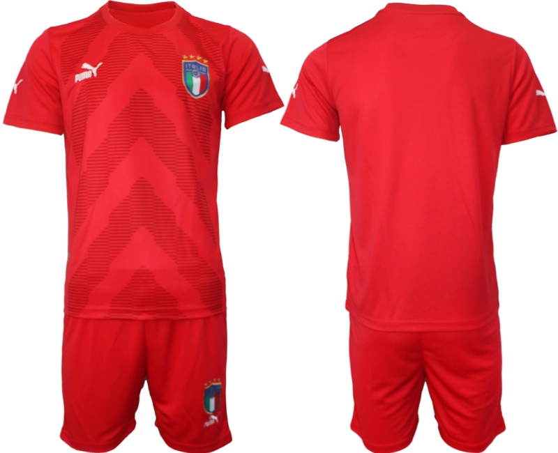 Men's Italy Blank Red Goalkeeper Soccer Jersey Suit