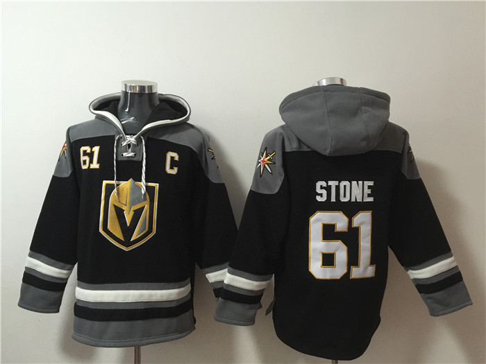 Men's Vegas Golden Knights #61 Mark Stone Black Ageless Must-Have Lace-Up Pullover Hoodie