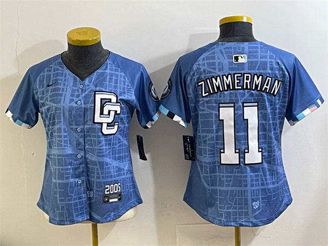 Youth Washington Nationals #11 Ryan Zimmerman Blue 2025 City Connect Limited Stitched Baseball Jersey