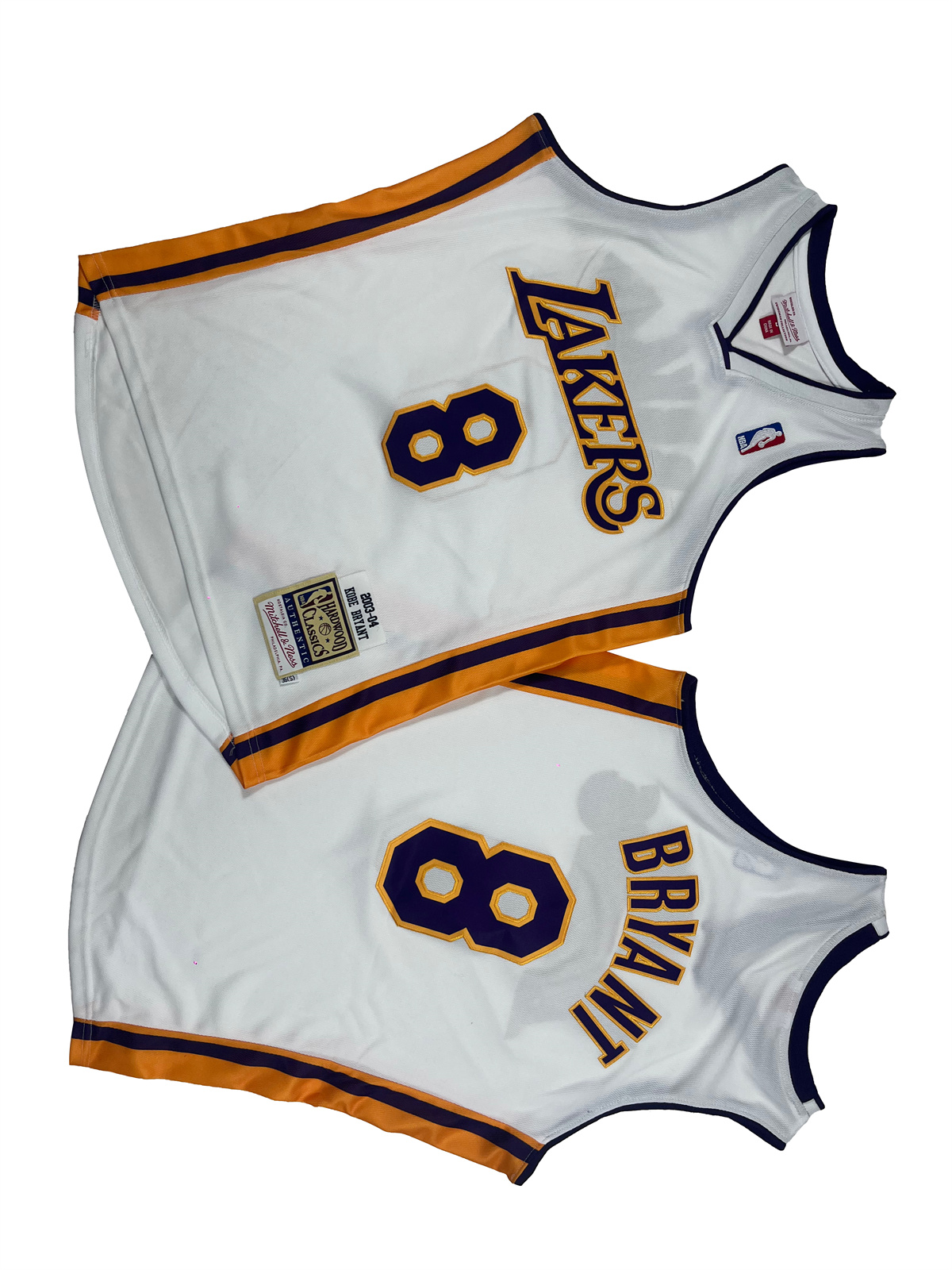 Men's Los Angeles Lakers #8 Kobe Bryant White 2003-04 Throwback basketball Jersey