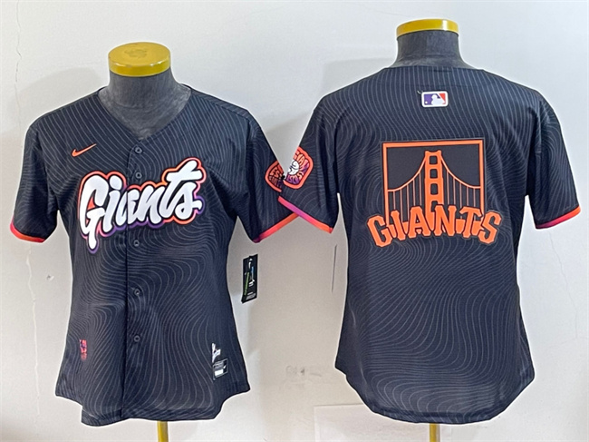 Youth San Francisco Giants Team Big Logo Anthracite 2025 City Connect Limited Stitched Baseball Jersey