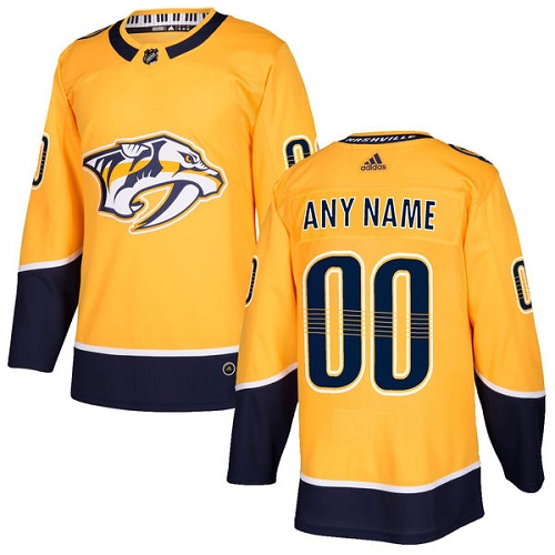 Men's Nashville Predators Custom Gold Stitched Jersey