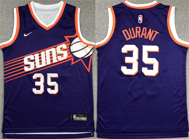 Youth Phoenix Suns #35 Kevin Durant Purple Icon Edition Stitched Basketball Jersey