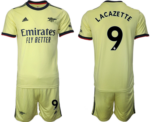 Arsenal F.C #9 Lacazette Away Soccer Jersey Suit