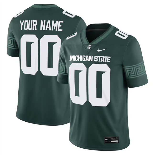 Men's Michigan State Spartans ACTIVE PLAYER Custom Green Vapor Limited Stitched Football Jersey