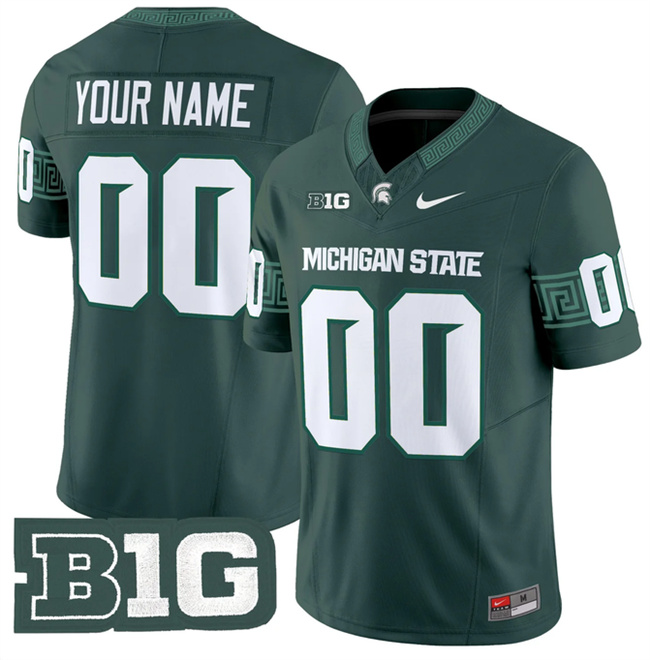Men's Michigan State Spartans ACTIVE PLAYER Custom Green F.U.S.E. 2025 Vapor Limited Stitched Football Jersey