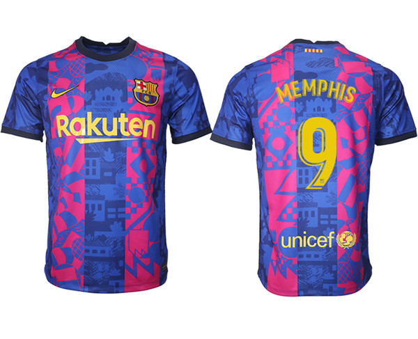 Men's Barcelona #9 Memphis 2021/22 training suit aaa version Soccer Jersey