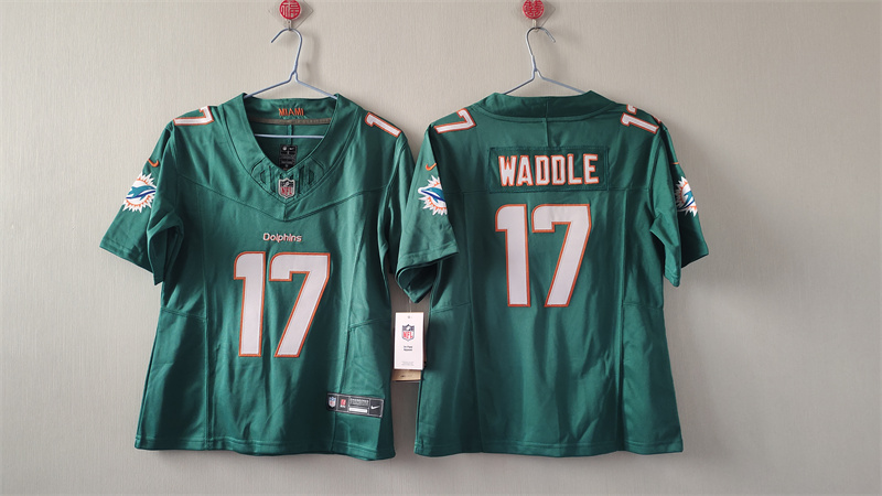 Women's Miami Dolphins #17 Jaylen Waddle Aqua F.U.S.E Vapor Untouchable Stitched Jersey(Run Small)