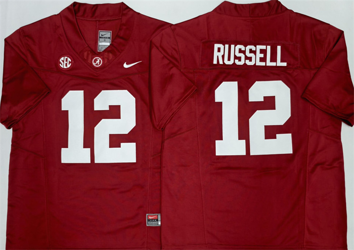 Men's Alabama Crimson Tide #12 Keelon Russell Red 2026 F.U.S.E Stitched Football Jersey