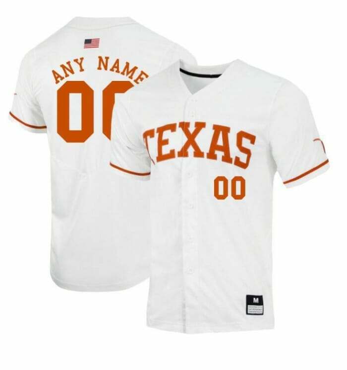 Texan Longhorns White Stitched Custom Jersey