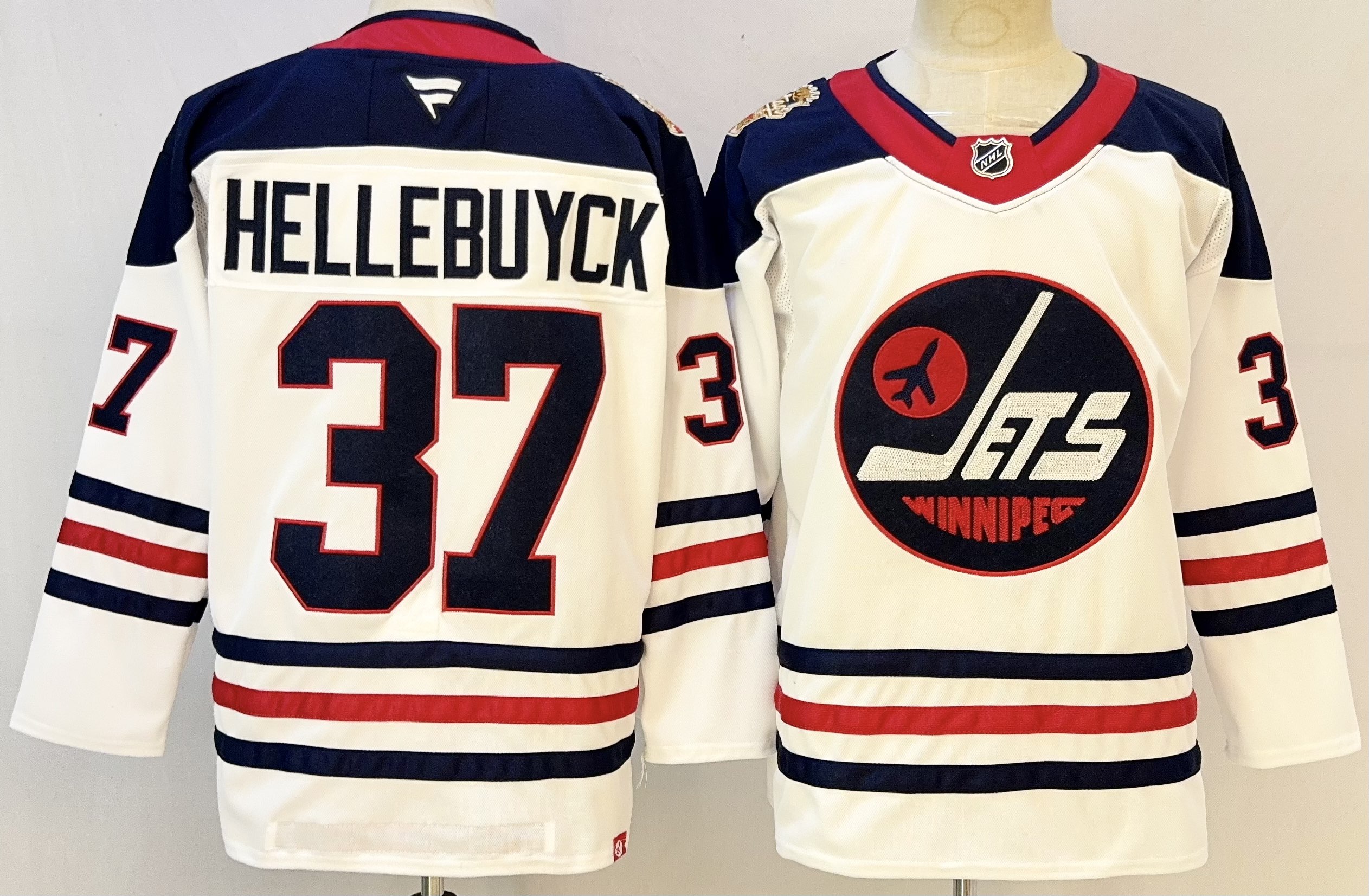 Men's Winnipeg Jets #37 Connor Hellebuyck White 2026-27 Home Stitched Hockey Jersey