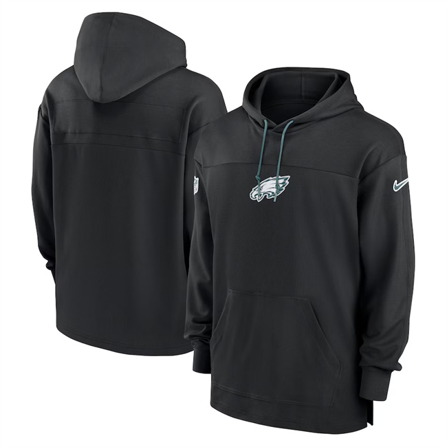 Men's Philadelphia Eagles Black Performance Pullover Hoodie