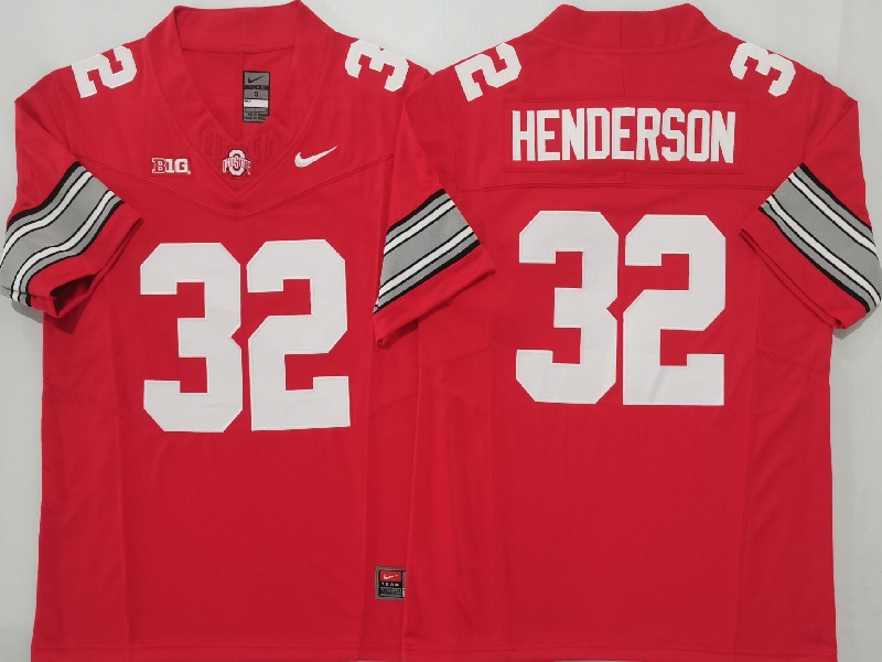 Men's Ohio State Buckeyes #32 TreVeyon Henderson Red 2025 F.U.S.E. Limited Stitched Jersey