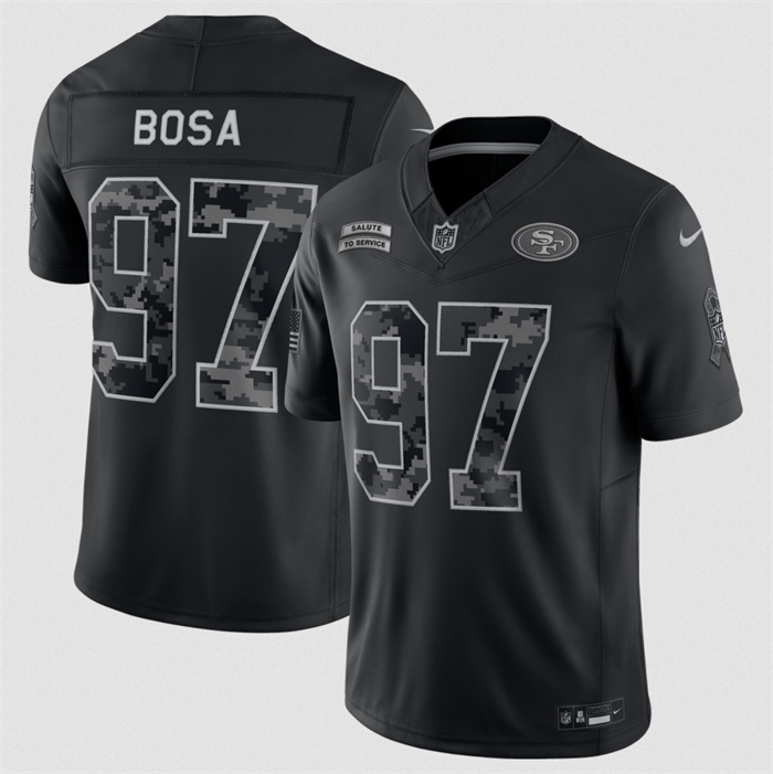 Youth San Francisco 49ers #97 Nick Bosa Black 2026 Salute to Service Limited Stitched Football Jersey(Run Small)