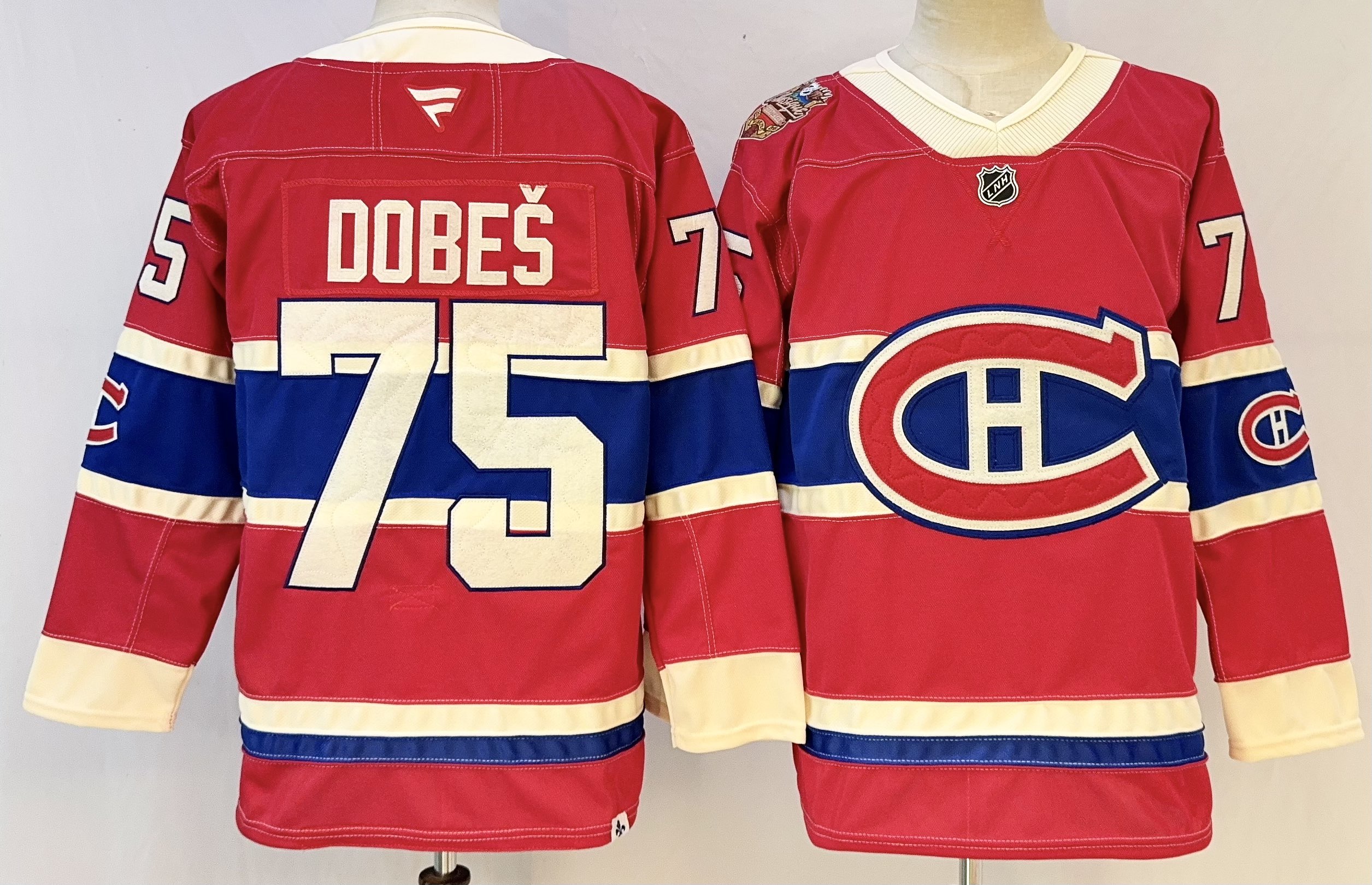 Men's Montreal Canadiens #75 Jakub Dobeš Red 2026-27 Stitched Jersey