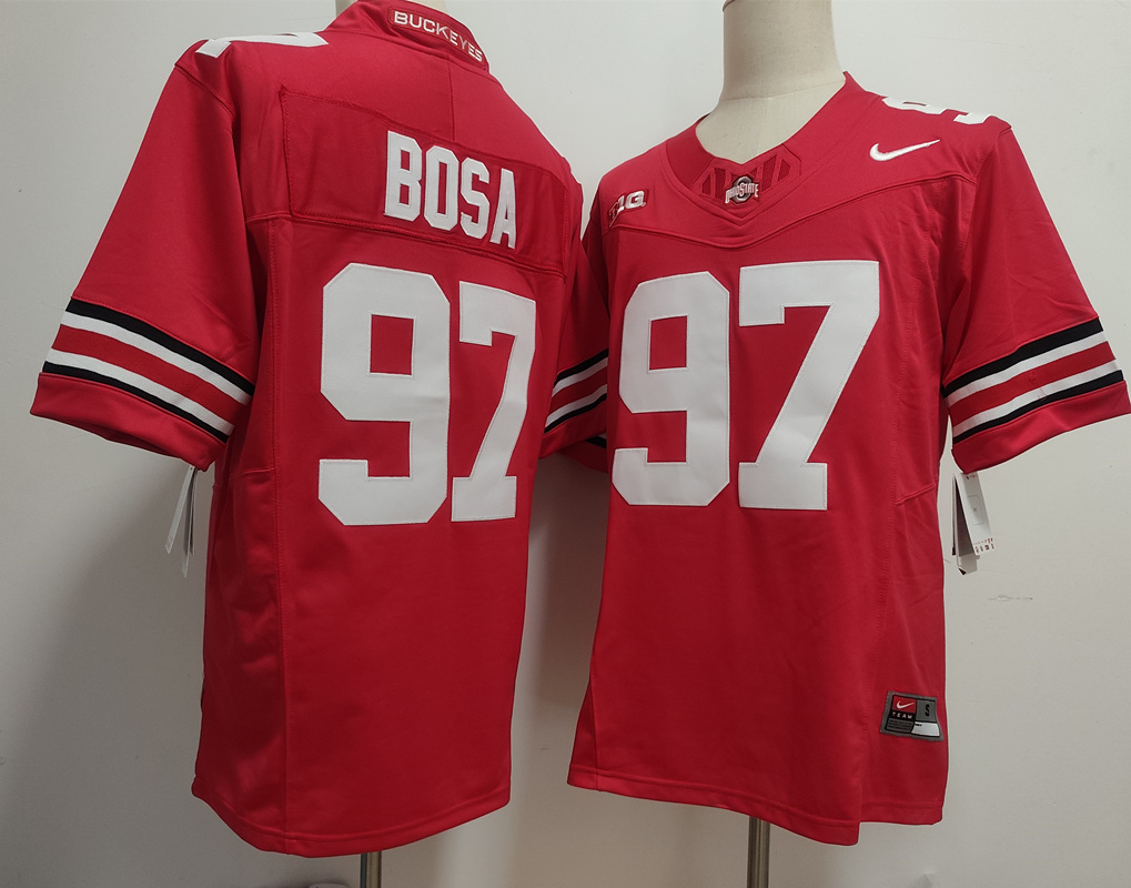Men's Ohio State Buckeyes #97 Nick Bosa Red 2025 F.U.S.E. Limited Stitched Jersey