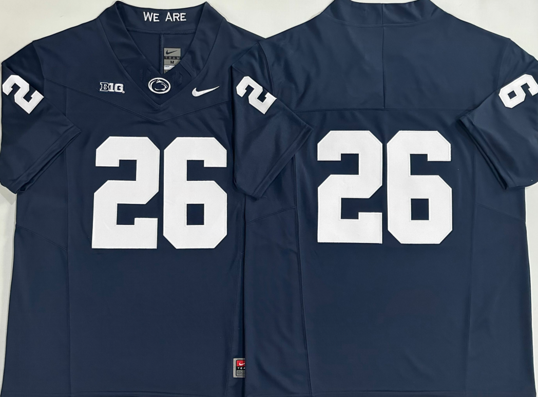 Men's Penn State Nittany Lions #26 Saquon Barkley Navy 2024 F.U.S.E. No Name Stitched Jersey