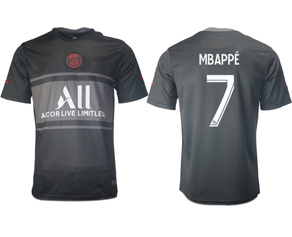 Men's Paris Saint-Germain #7 Mbappé 2021/22 Home Soccer Jersey