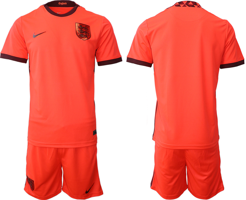 Men's England Blank Orange Away Soccer Jersey Suit