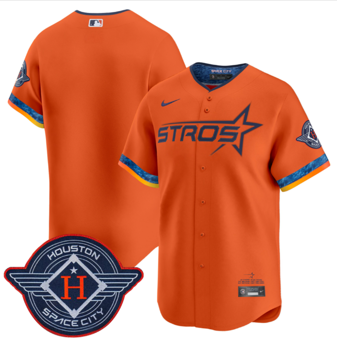 Men's Houston Astros Blank Orange 2025 City Connect Limited Stitched Baseball Jersey Men's Houston Astros Blank Orange 2025 City Connect Limited Stitched Baseball Jersey