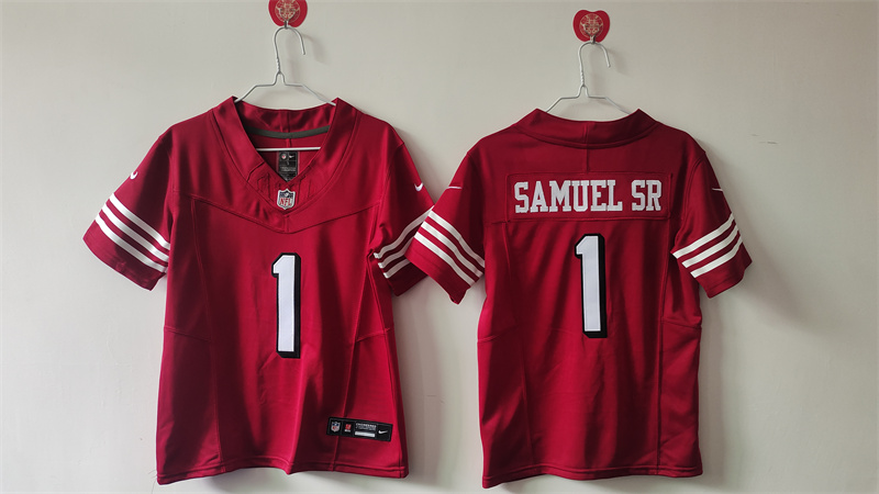 Women's San Francisco 49ers #1 Deebo Samuel Sr. Red F.U.S.E Vapor Untouchable Stitched Jersey(Run Small)