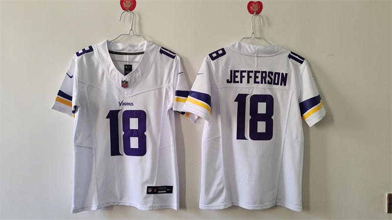 Youth Minnesota Vikings #18 Justin Jefferson White F.U.S.E. Vapor Untouchable Limited Stitched Jersey