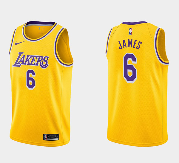 Youth Los Angeles Lakers #6 LeBron James Yellow Stitched Basketball Jersey Youth Los Angeles Lakers #6 LeBron James Yellow Stitched Basketball Jersey