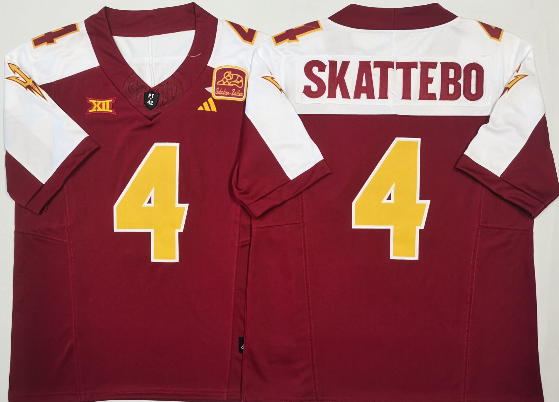 Men's Arizona State Sun Devils #4 Cam Skattebo Red/White 2024 F.U.S.E. Vapor Limited Stitched Jersey