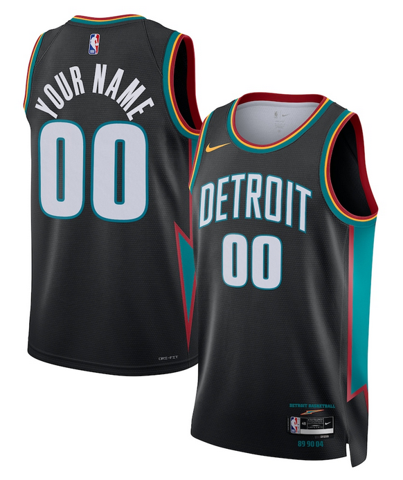 Men's Detroit Pistons Active Player Custom Charcoal 2025/26 City Edition Swingman Basketball Jersey