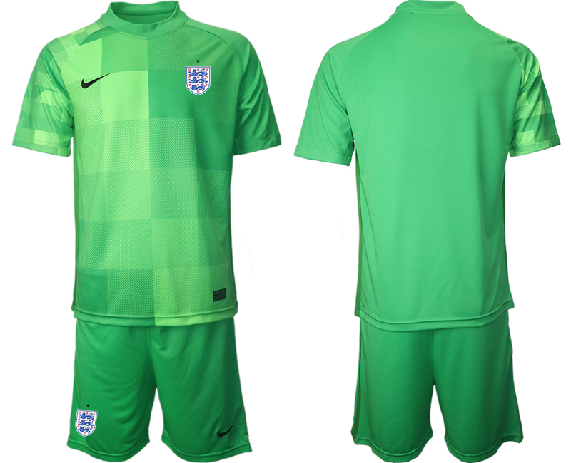 Men's England Blank Green Goalkeeper Soccer Jersey Suit