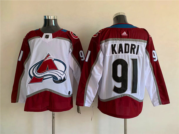 Men's Colorado Avalanche #91 Nazem Kadri White Stitched Jersey