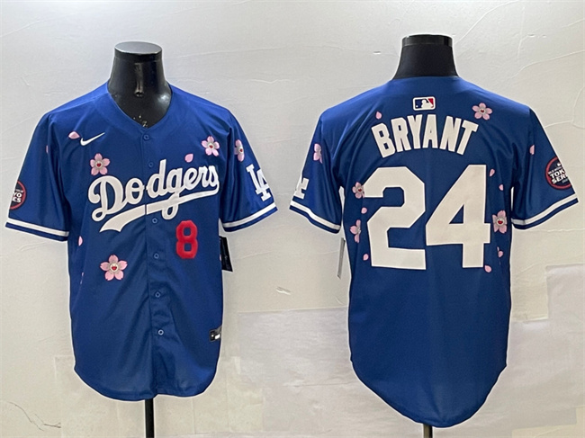 Men's Los Angeles Dodgers Front #8 Back #24 Kobe Bryant Royal 2025 Tokyo Series Limited Stitched Baseball Jersey Men's Los Angeles Dodgers Front #8 Back #24 Kobe Bryant Royal 2025 Tokyo Series Limited Stitched Baseball Jersey