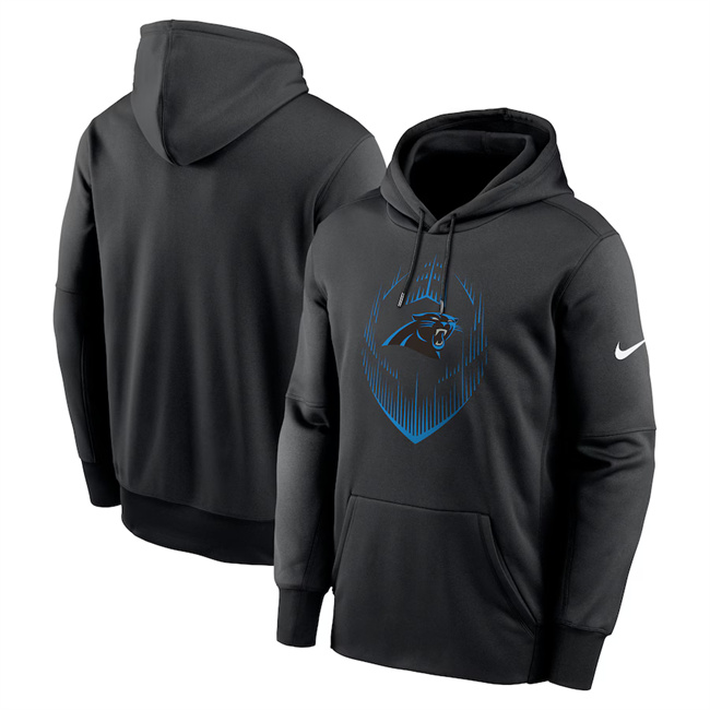 Men's Carolina Panthers Black Icon Performance Pullover Hoodie