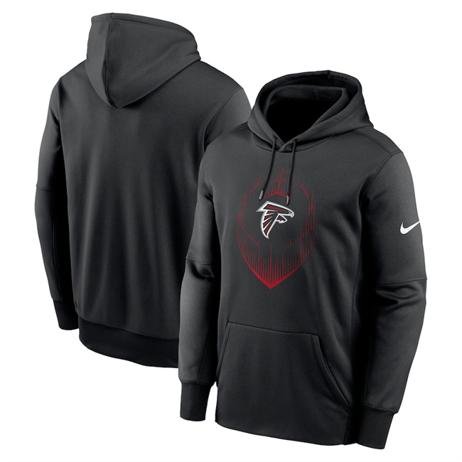 Men's Atlanta Falcons Black Icon Performance Pullover Hoodie