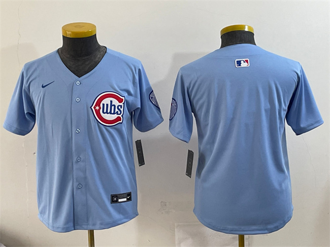 Youth Chicago Cubs Blank Blue 2024/25 2nd Alternate Limited Stitched Baseball Jersey
