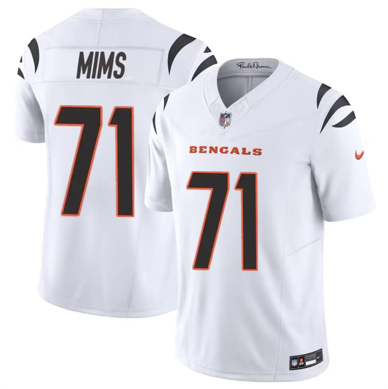 Youth Cincinnati Bengals #71 Amarius Mims White 2024 Draft F.U.S.E Vapor Untouchable Limited Stitched Jersey