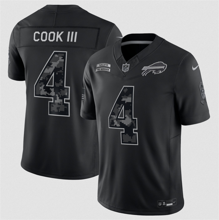 Youth Buffalo Bills #4 James Cook III Black 2026 Salute to Service Limited Stitched Football Jersey(Run Small)