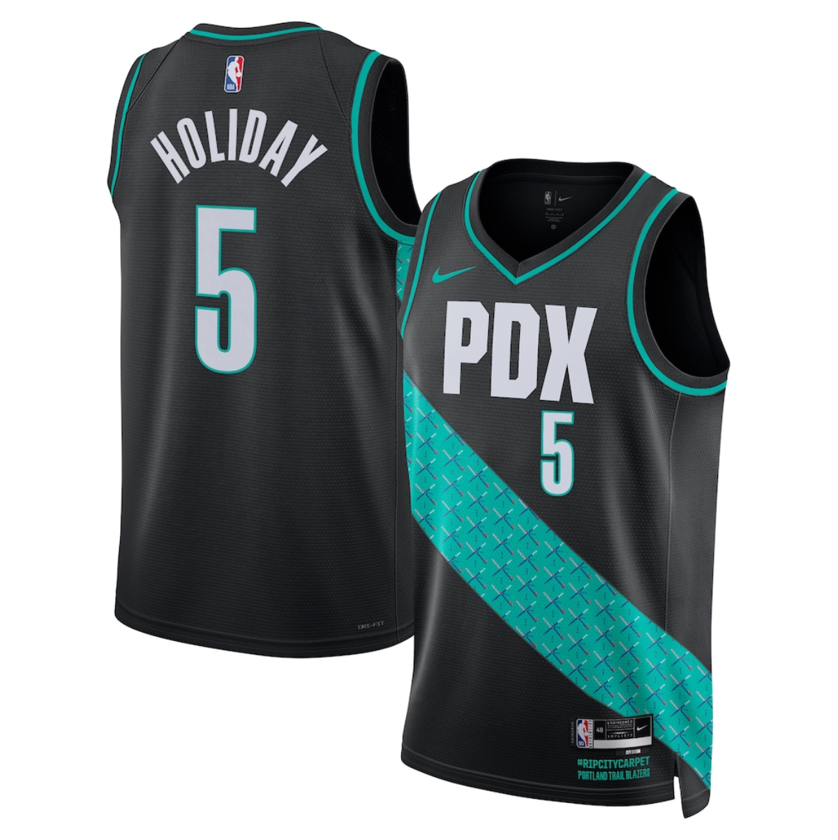 Men's Portland Trail Blazers #5 Jrue Holiday Black 2025/26 City Edition Edition Stitched Basketball Jersey