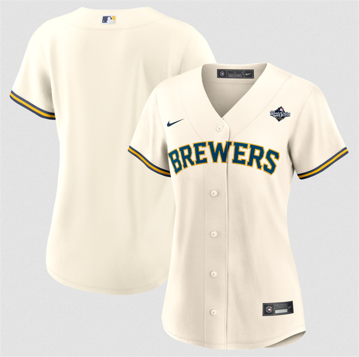 Women's Milwaukee Brewers Blank Cream 2026 World Series Limited Stitched Baseball Jersey(Run Small)