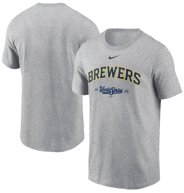 Men's Milwaukee Brewers Heather Gray 2026 World Series T-Shirt