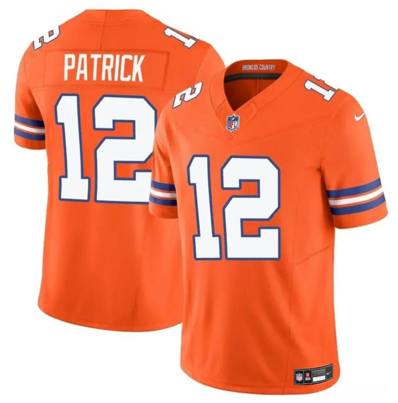 Youth Denver Broncos #12 Tim Patrick Orange F.U.S.E. Mile High Collection 1977 Throwback Vapor Limited Stitched Football Jersey