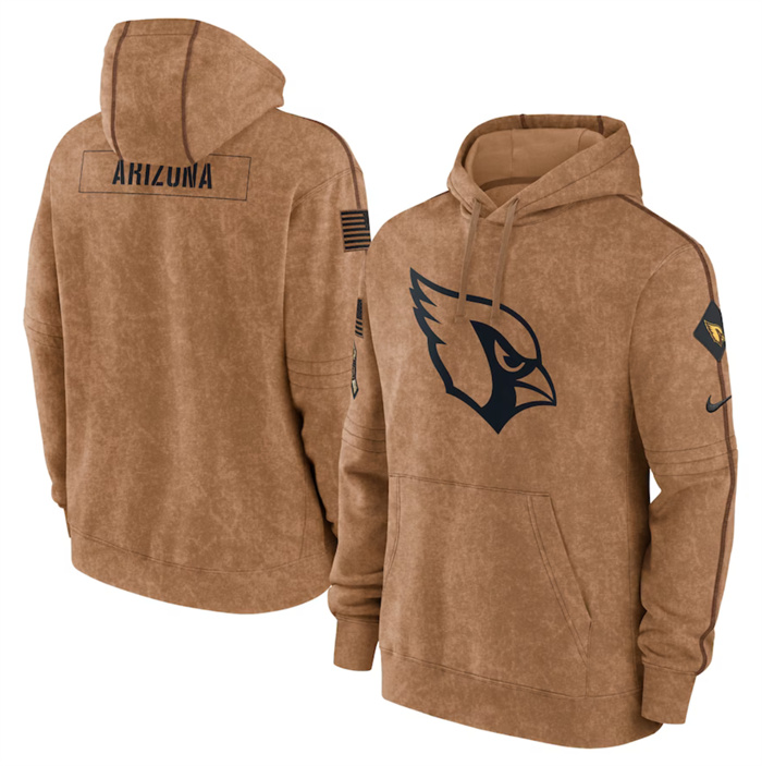 Men's Arizona Cardinals 2023 Brown Salute to Service Pullover Hoodie