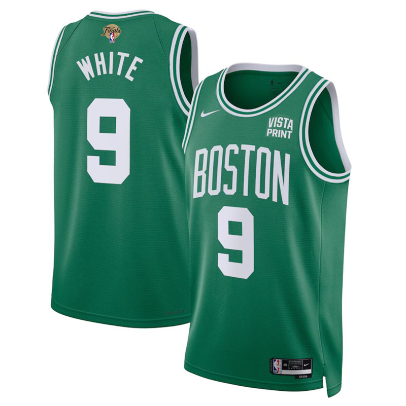 Men's Boston Celtics #9 Derrick White Kelly Green 2024 Finals Icon Edition Stitched Basketball Jersey