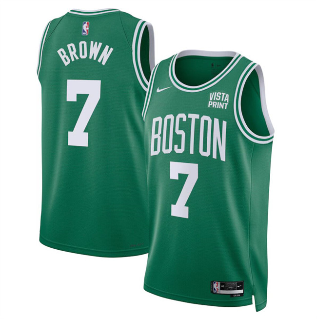 Men's Boston Celtics #7 Jaylen Brown Green Icon Edition Stitched Basketball Jersey