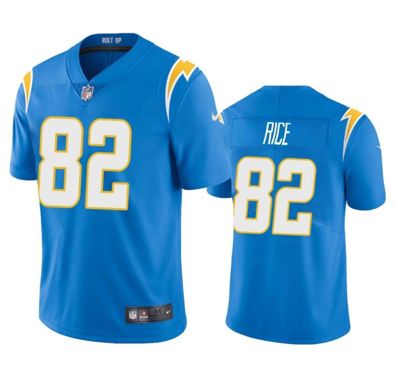 Youth Los Angeles Chargers #82 Brenden Rice Light Blue 2024 Draft Vapor Limited Stitched Football Jersey