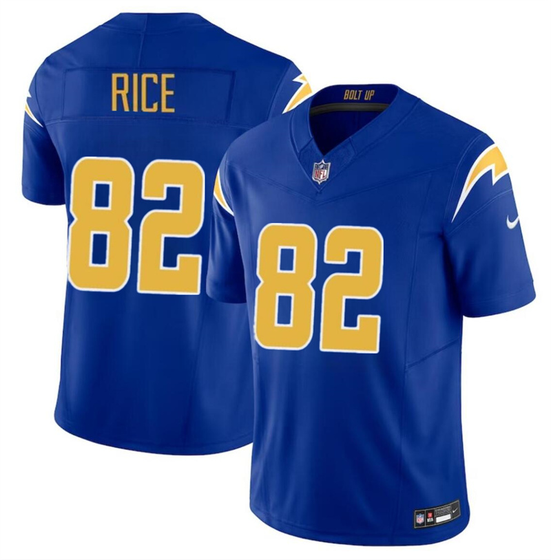 Youth Los Angeles Chargers #82 Brenden Rice Royal 2024 Draft F.U.S.E Vapor Limited Stitched Football Jersey