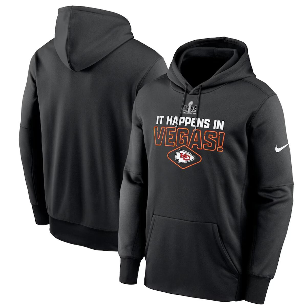 Men's Kansas City Chiefs Black Super Bowl LVIII Lockup Pullover Hoodie